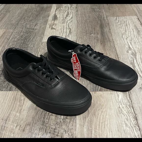 Vans Other - Men’s Vans Era Leather Black Mono SZ 12